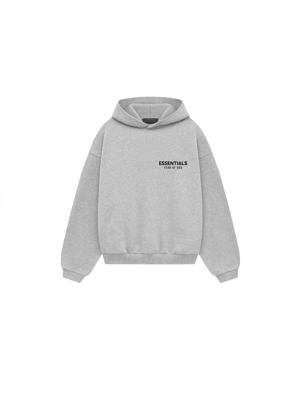 Essentials Heather Gray Pullover Hoodie with Chest Logo